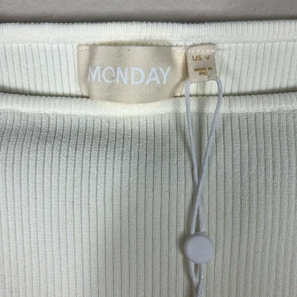 Monday Swimwear Camerelle Dress in Ivory Knit Rib - Picture 6 of 10